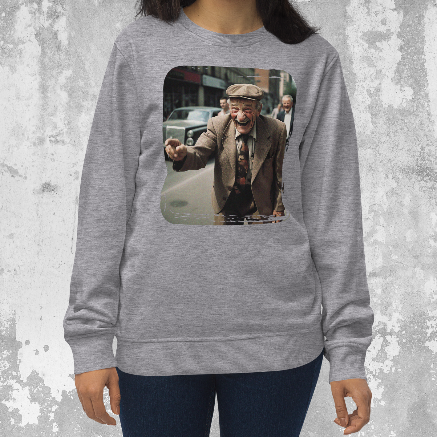 SWEATSHIRT: Ha-ha-ha Grandpa (Grey)